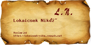 Lokaicsek Niké névjegykártya